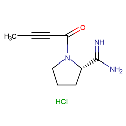 2-Pyrrolidinecarboximidamide, 1-(1-oxo-2-butyn-1-yl)-, hydrochloride (1:1), (2S)-