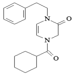 1-苯基乙基-4环己基甲酰-2-氧代-5-烯-哌嗪