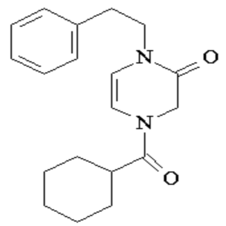 1-苯基乙基-4环己基甲酰-2-氧代-5-烯-哌嗪