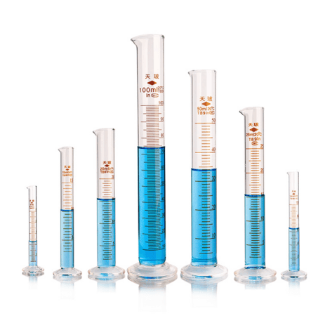 天玻量筒 量入式IN 过检 实验室玻璃量具25ml50ml100ml250ml500ml1000ml2000ml