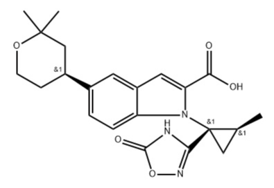 5-[(S)-2,2-二甲基四氢-2H-吡喃-4-基]-1-[(1S,2S)-2-甲基-1-(5-氧代-4,5-二氢-1,2,4-噁二唑-3-基)环丙基]-1H-吲哚-2-甲酸