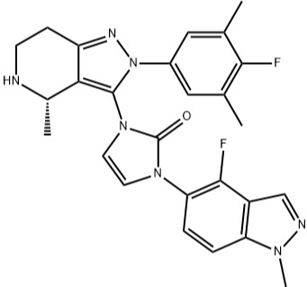 1-[(4S)-2-(4-氟-3,5-二甲基苯基)-4,5,6,7-四氢-4-甲基-2H-吡唑并[4,3-C]吡啶-3-基]-3-(4-氟-1-甲基-1H-吲唑-5-基)-1,3-二氢-2H-咪唑-2-酮