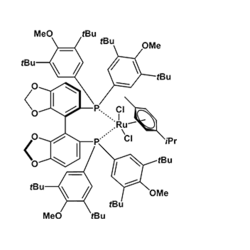 氯[(R)-(-)-5,5′-雙[二(3,5-二-叔丁基-4-甲氧基苯基)膦]-4,4′-二-1,3-苯并二噁茂](p-傘花素)氯化釕(II)