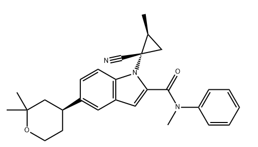 ORFORGLIPRON中间体/1H-Indole-2-carboxamide, 1-[(1S,2S)-1-cyano-2-methylcyclopropyl]-N-methyl-N-phenyl-5-[(4S)-tetrahydro-2,2-dimethyl-2H-pyran-4-yl]-