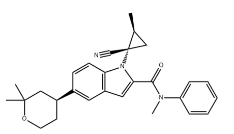 ORFORGLIPRON中间体/1H-Indole-2-carboxamide, 1-[(1S,2S)-1-cyano-2-methylcyclopropyl]-N-methyl-N-phenyl-5-[(4S)-tetrahydro-2,2-dimethyl-2H-pyran-4-yl]-