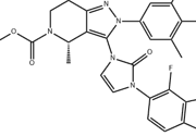 5H-Pyrazolo[4,3-c]pyridine-5-carboxylic acid, 2-(4-fluoro-3,5-dimethylphenyl)-3-[3-(4-fluoro-1-methyl-1H-indazol-5-yl)-2,3-dihydro-2-oxo-1H-imidazol-1-yl]-2,4,6,7-tetrahydro-4-methyl-, 1,1-dimethylethyl ester, (4S)- 2212022-55-2
