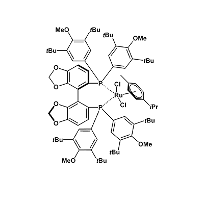 Chloro{(R)-(-)-5,5'-bis[di(3,5-di-t-butyl-4-methoxyphenyl)phosphino]-4,4'-bi-1,3-benzodioxole}(p-cymene)ruthenium(II)chloride[RuCl(p-cymene) ((R)-dtbm-segphos)]Cl