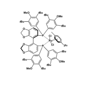 Chloro{(R)-(-)-5,5'-bis[di(3,5-di-t-butyl-4-methoxyphenyl)phosphino]-4,4'-bi-1,3-benzodioxole}(p-cymene)ruthenium(II)chloride[RuCl(p-cymene) ((R)-dtbm-segphos)]Cl