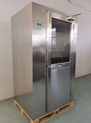 单人单吹风淋室电子互锁 不锈钢 钢板 彩钢板风淋室 转角风淋