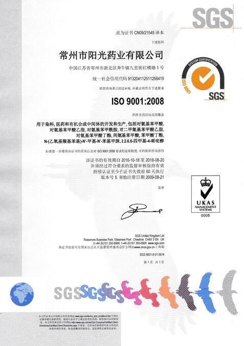 ISO9001:2008 中文证书