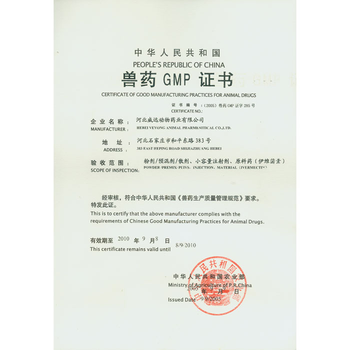 GMP 证书