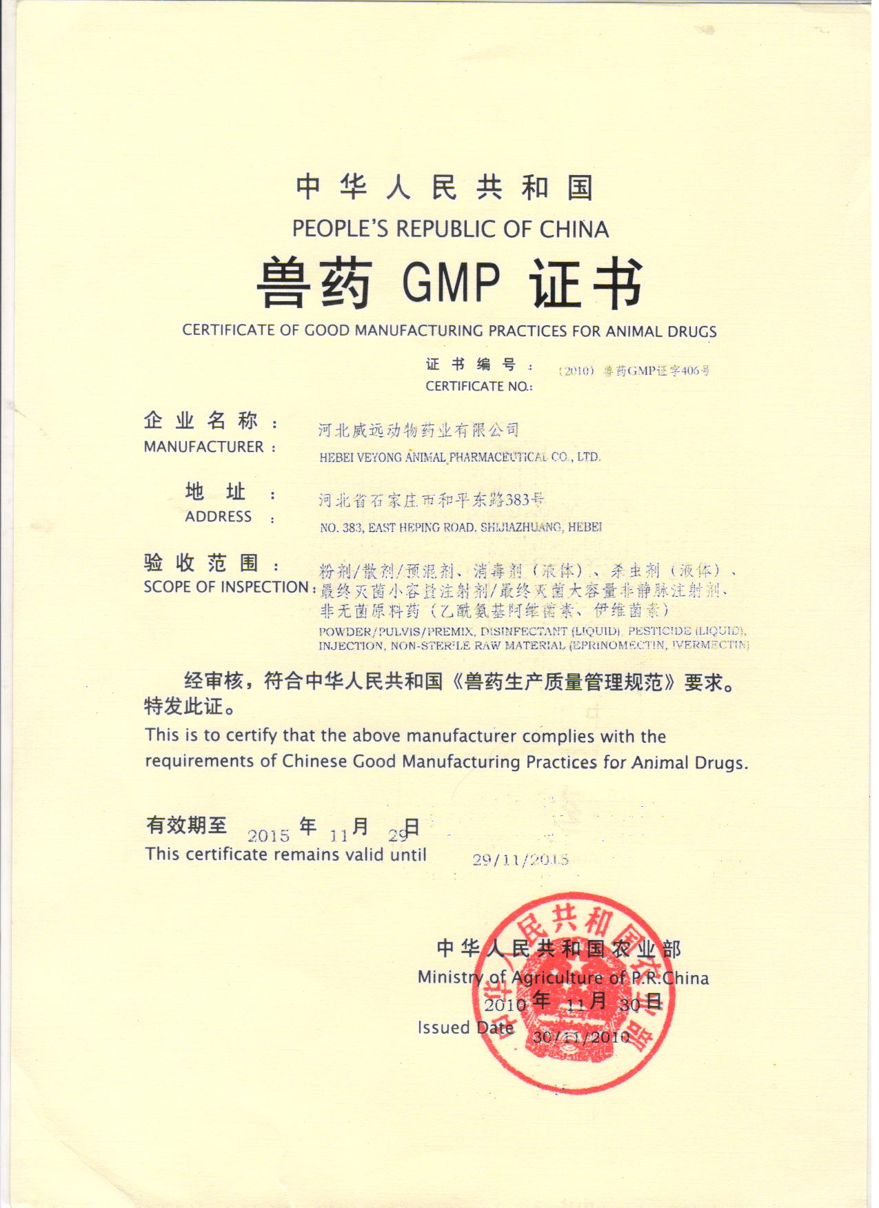 GMP新证书