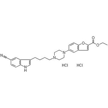 Ethyl 5-{4-[4-(5-cyano-3-indolyl)butyl]-1-piperazinyl}benzofuran-2-carboxylate dihydrochloride