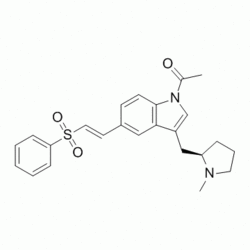 Ethanone, 1-[3-[[(2R)-1-methyl-2-pyrrolidinyl]methyl]-5-[(1E)-2-(phenylsulfonyl)ethenyl]-1H-indol-1-