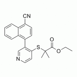 ethyl 2-((3-(4-cyanonaphthalen-1-yl)pyridin-4-yl)thio)-2-methylpropanoate