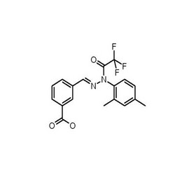 -3-((2-(2,4-dimethylphenyl)-2-(2,2,2-trifluoroacetyl)hydrazono)methyl)benzoic acid