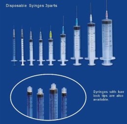 Sterile Syringe three parts ( For SINGLE USE )