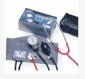 Sphygmomanometer with stethoscope