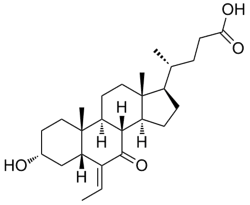 3α-hydroxy-6-ethylidene-7-oxo-5β-cholanoic acid