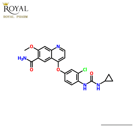 Lenvatinib (E7080)  4-[3-氯-4-(环丙基氨基羰基)氨基苯氧基]-7-甲氧基-6-喹啉甲酰胺