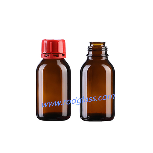 125ml amber chemical reagent glass bottle