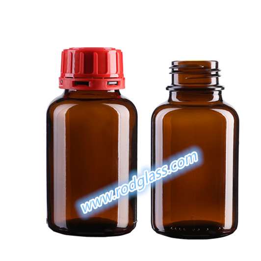 250ml amber reagent glass bottle wide mouth for solid chemical reagent