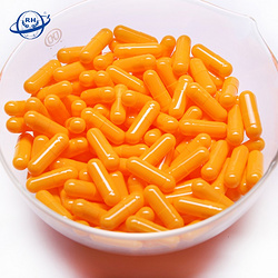 Supporting Printed Orange Colored Empty Gelatin Capsules For Filling