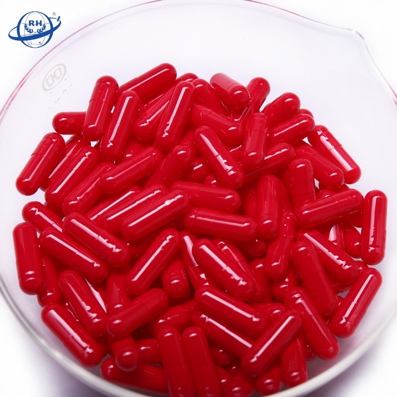 Factory supply ISO certificate red empty vegetarian capsule  size 0