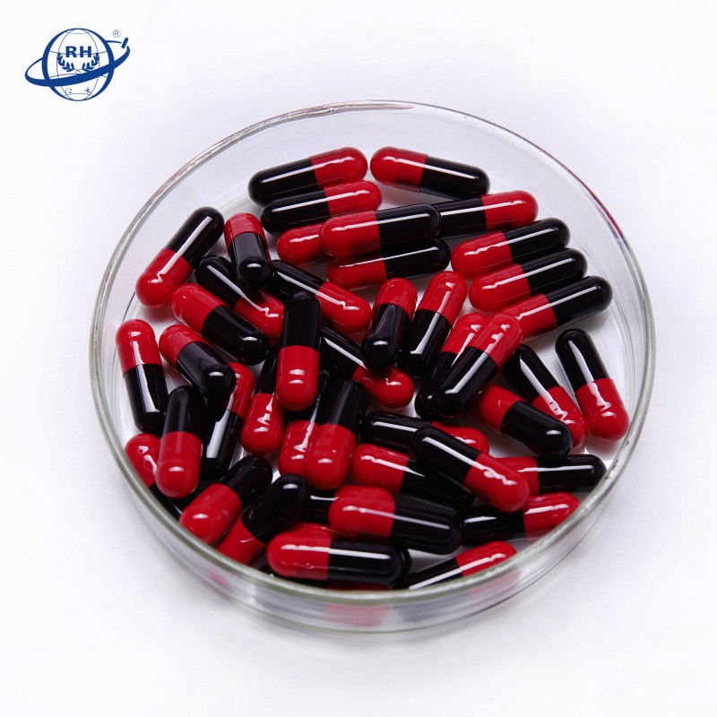 Custom Logo hot sale  medical black-red hard gelatin empty capsule size 4