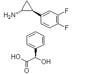 (1R,2S)-2-(3,4-二氟苯基)環(huán)丙胺 (R)-扁桃酸鹽