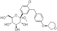 甲基 1-C-[4-氯-3-[[4-[[(3S)-四氫-3-呋喃基]氧基]苯基]甲基]苯基]-alpha-D-吡喃葡萄糖苷