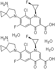 西他沙星水合物 (2:3);7-[(7S)-7-氨基-5-氮雜螺[2.4]庚烷-5-基]-8-氯-6-氟-1-[(1R,2S)-2-氟環(huán)丙基]-1,4-二氫-4-氧代喹啉-3-羧酸水合物 (2:3)