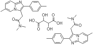 酒石酸**; 2-(4-甲基苯基)-N,N,6-三甲基咪唑并[1,2-a]吡啶-3-乙酰胺酒石酸盐