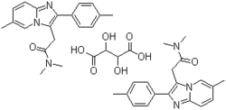 酒石酸**; 2-(4-甲基苯基)-N,N,6-三甲基咪唑并[1,2-a]吡啶-3-乙酰胺酒石酸鹽