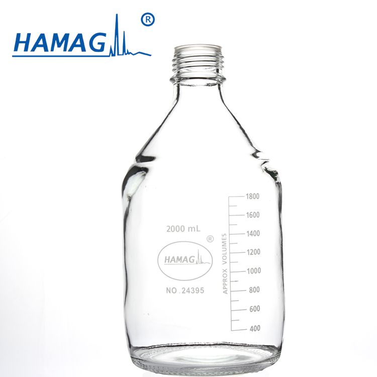 2 L透明流动相容溶剂瓶2000ml试剂瓶