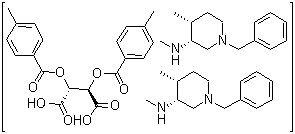 (2R,3R)-2,3-双[(4-甲基苯甲酰基)氧基]丁二酸和 (3R,4R)-N,4-二甲基-1-(苯基甲基)-3-胺的化合物
