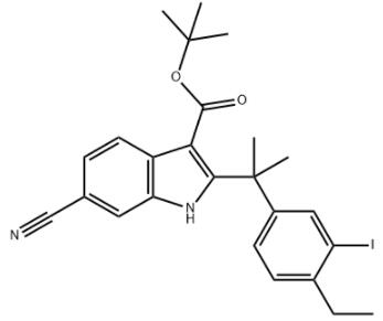 6-Cyano-2-[1-(4-ethyl-3-iodophenyl)-1-methylethyl]-1H-indole-3-carboxylic acid 1,1-dimethylethyl est