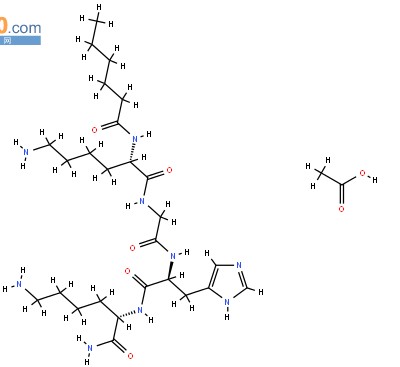 N2-(1-氧代己基)-L-赖氨酰甘氨酰-L-组氨酰-L-赖氨酰胺乙酸盐
