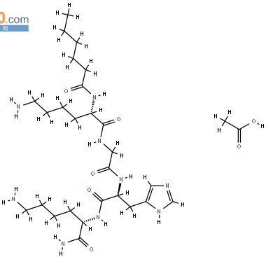 N2-(1-氧代己基)-L-赖氨酰甘氨酰-L-组氨酰-L-赖氨酰胺乙酸盐