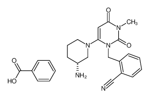 2-[[6-[(3R)-3-氨基-1-**基]-3,4-二氢-3-甲基-2,4-二氧代-1(2H)-嘧啶基]甲基]苯甲腈苯甲酸盐