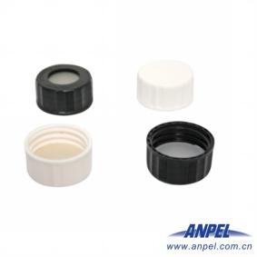 黑色24-400开孔拧盖、含超低流失PTFE/硅胶隔垫