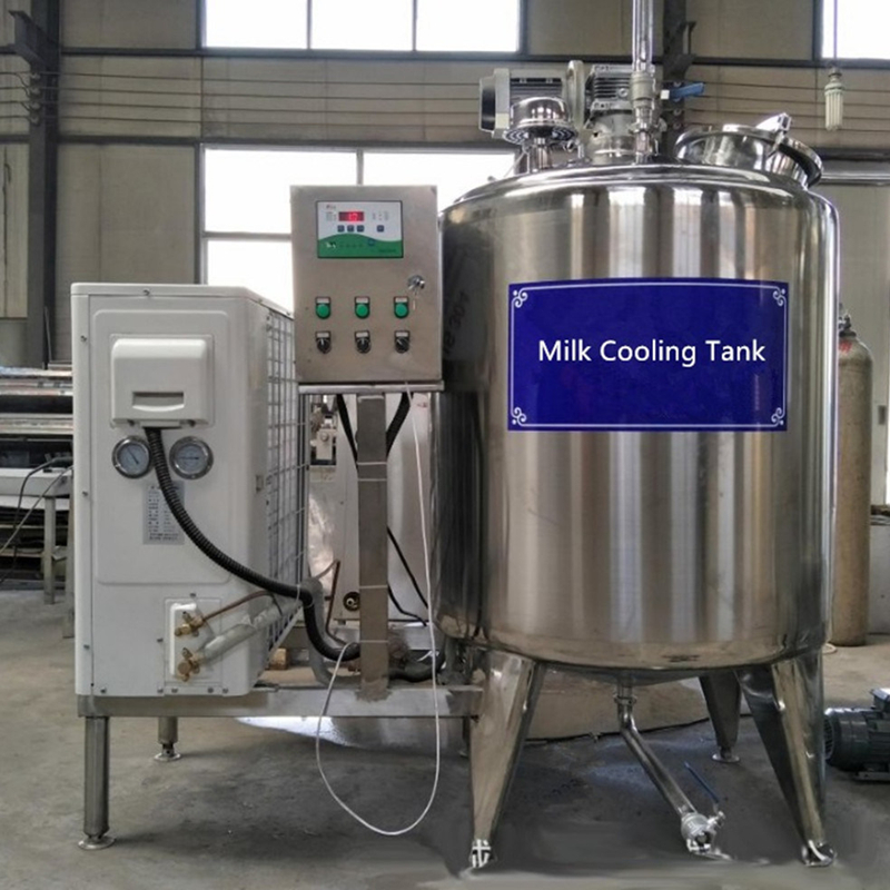 500L 1000升小型不锈钢浸入式散装牛奶冷却罐