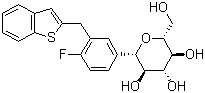 CAS 登录号：761423-87-4, Ipragliflozin, (1S)-1,5-脱水-1-C-[3-[(1-苯并噻吩-2-基)甲基]-4-氟苯基]-D-葡糖醇
