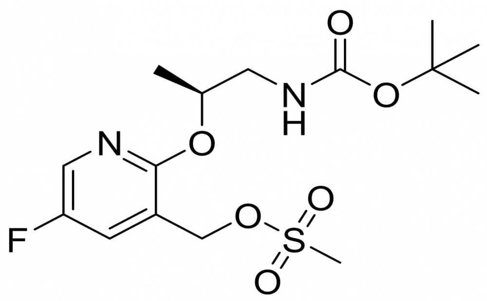 (S)-(2-((1-((叔丁氧羰基)氨基)丙-2-基)氧基)-5-氟吡啶-3-基)甲基磺酸甲酯