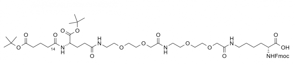 Fmoc-Lys(tBu-OOC-(CH2)16-CO-Glu(AEEA-AEEA)-OtBu)-OH
