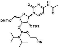 5'-O-(4,4-二甲氧基三苯甲基)-2'-O-[(叔丁基)二甲基硅基]-N-异丁酰基鸟苷-3'-(2-氰基乙基-N,N-二异丙基)亚磷酰胺