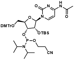 5'-O-(4,4-二甲氧基三苯甲基)-2'-O-[(叔丁基)二甲基硅基]-N-异丁酰基鸟苷-3'-(2-氰基乙基-N,N-二异丙基)亚磷酰胺