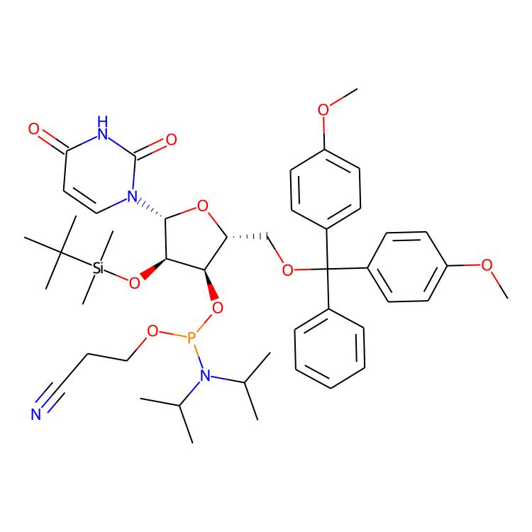 3-[(2R,3R,4R,5R)-2-[(雙(4-甲氧基苯基)(苯基)甲氧基)甲基]-4-[(叔丁基二甲基硅基)氧基]-5-(2,4-二氧代-1,2,3,4-四氫嘧啶-1-基)氧雜環(huán)己烷-3-基]氧基}(雙(丙基-2-基)氨基)膦酰基)氧基]丙腈
