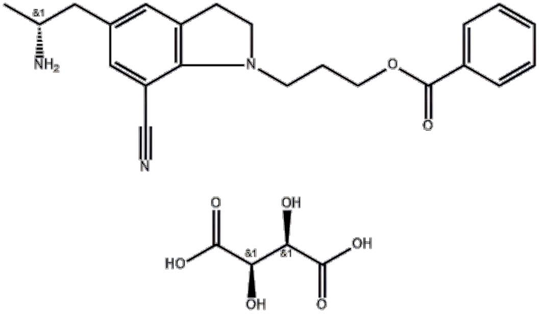5-[(2R)-2-Aminopropyl]-1-[3-(benzoyloxy)propyl]-2,3-dihydro-1H-indole-7-carbonitrile (2R,3R)-2, 3-dihydroxybutanedioate