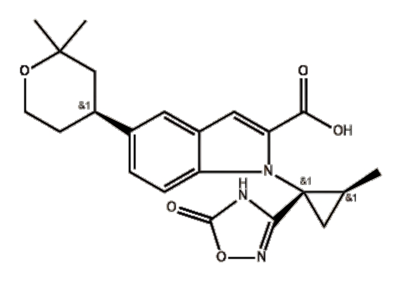 1-((1S,2S)-1-cyano-2-methylcyclopropyl)-5-((S)-2,2-dimethyltetrahydro-2H-pyran-4-yl)-N-methyl-N-phenyl-1H-indole-2-carboxamide